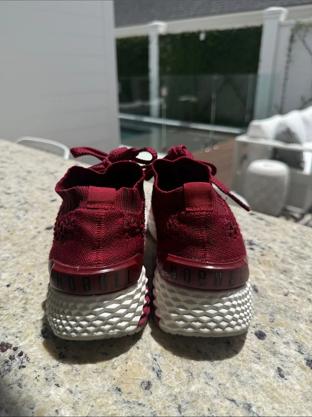 NOBULL Burgundy Knit Lace-Up Sneakers